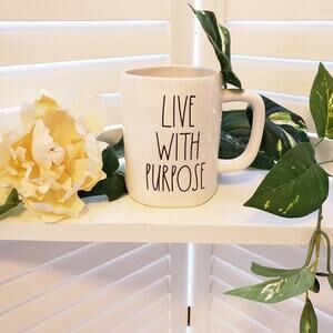 RAE DUNN LIVE WITH PURPOSE 20OZ WHITE MUG